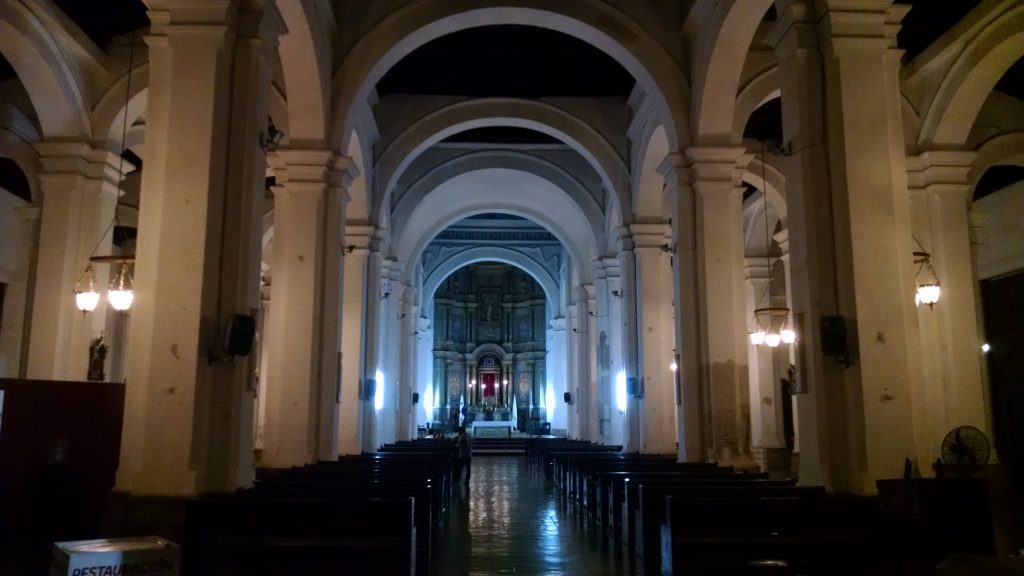 Inside Panama City's Cathedral at Plaza de la Independencia