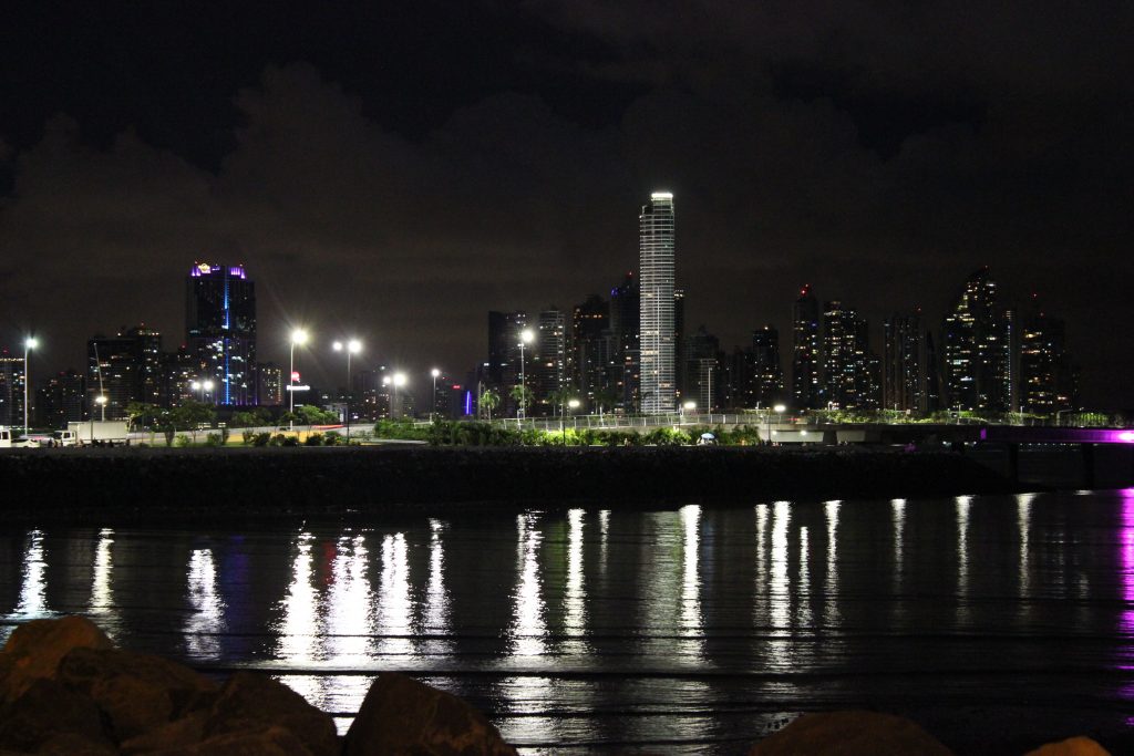 Nighttime view of Downtown Panama City