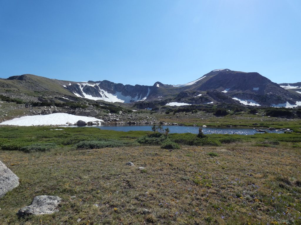High alpine pond where Rawah Trail heads North