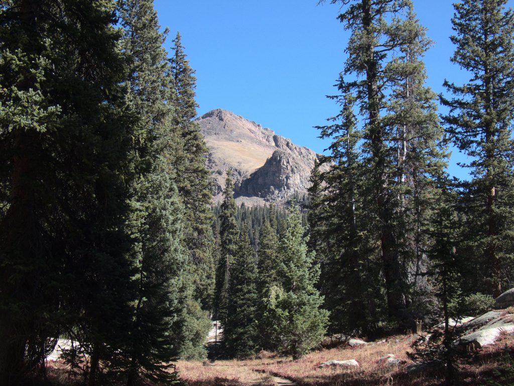 Mountain peaks viewed along the trail