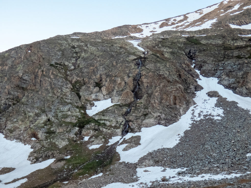 Snow melt cascades on Mt. Democrat - Decalibron 14ers