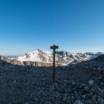 Trail marker in the saddle between Mt. Democrat and Mt. Cameron